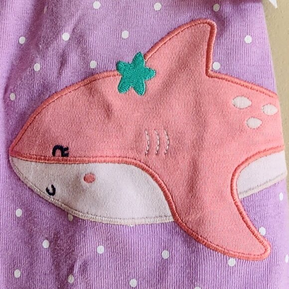 NWT Carter’s Baby Girls Purple Shark Romper Size 9 Months - Picture 3 of 5